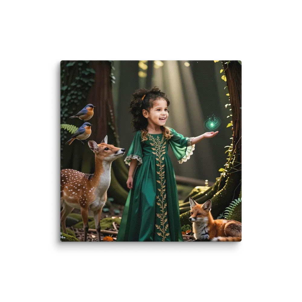 AI superhero portrait canvas print 14x14 inches